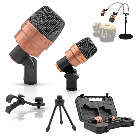 5 Core Tabla Mic Indian Instrument Microphone Set for Bayan Dayan Dholak Mic for Studio Stage Temple-0
