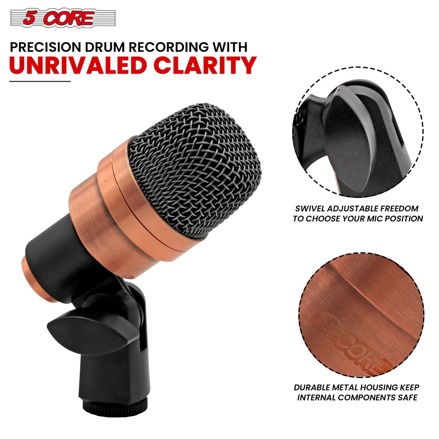 5 Core Tabla Mic Indian Instrument Microphone Set for Bayan Dayan Dholak Mic for Studio Stage Temple-4