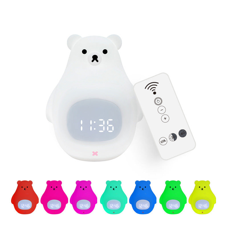 Big White Bear With Sleeping Timer Silicone Night Light