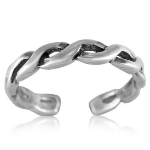 Modern Twist Braid Sterling Silver Toe Ring-0